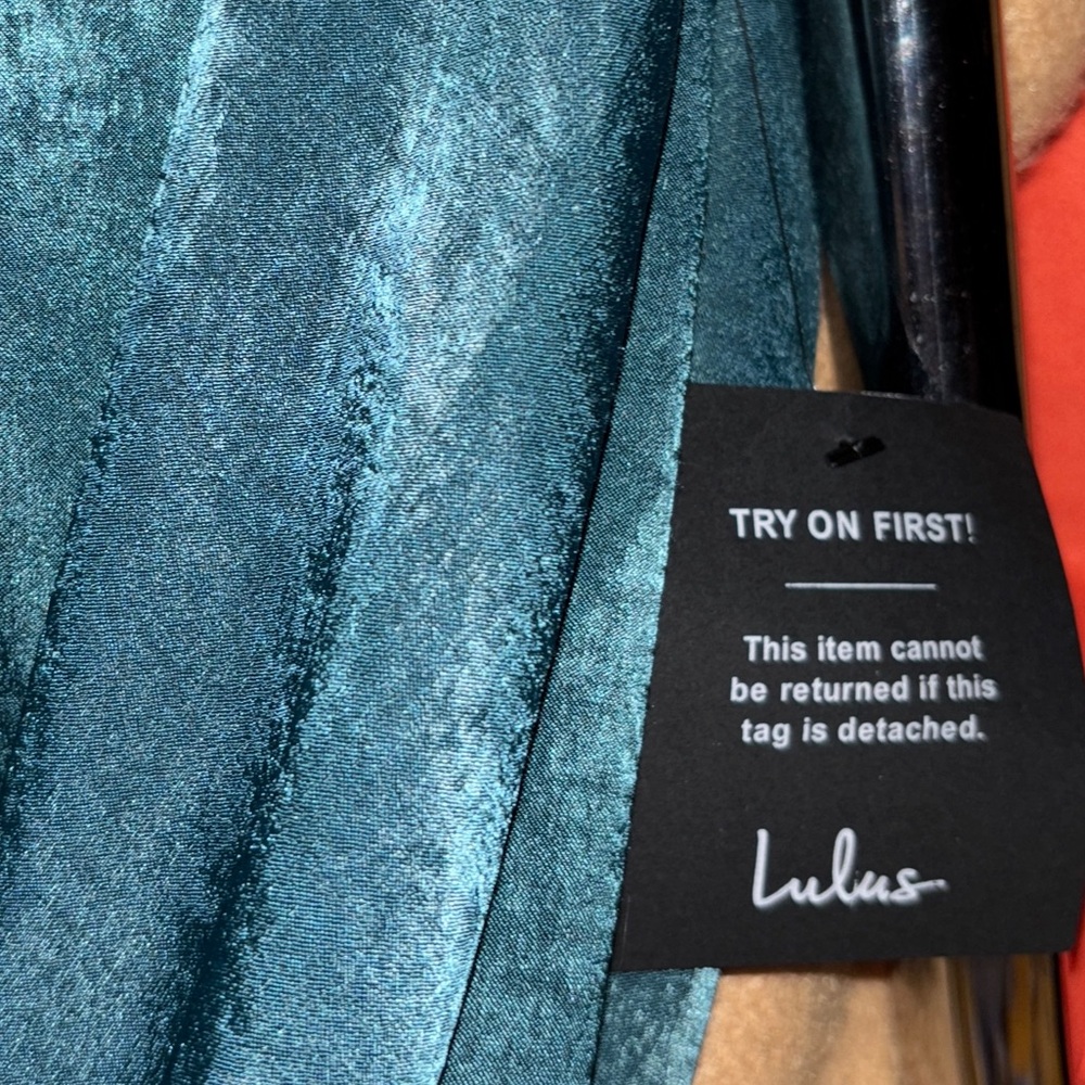 Lulus Wrapped Up In Love Dark Green Satin Faux-Wrap Midi Dress. Sz. Xlg - Picture 2 of 6